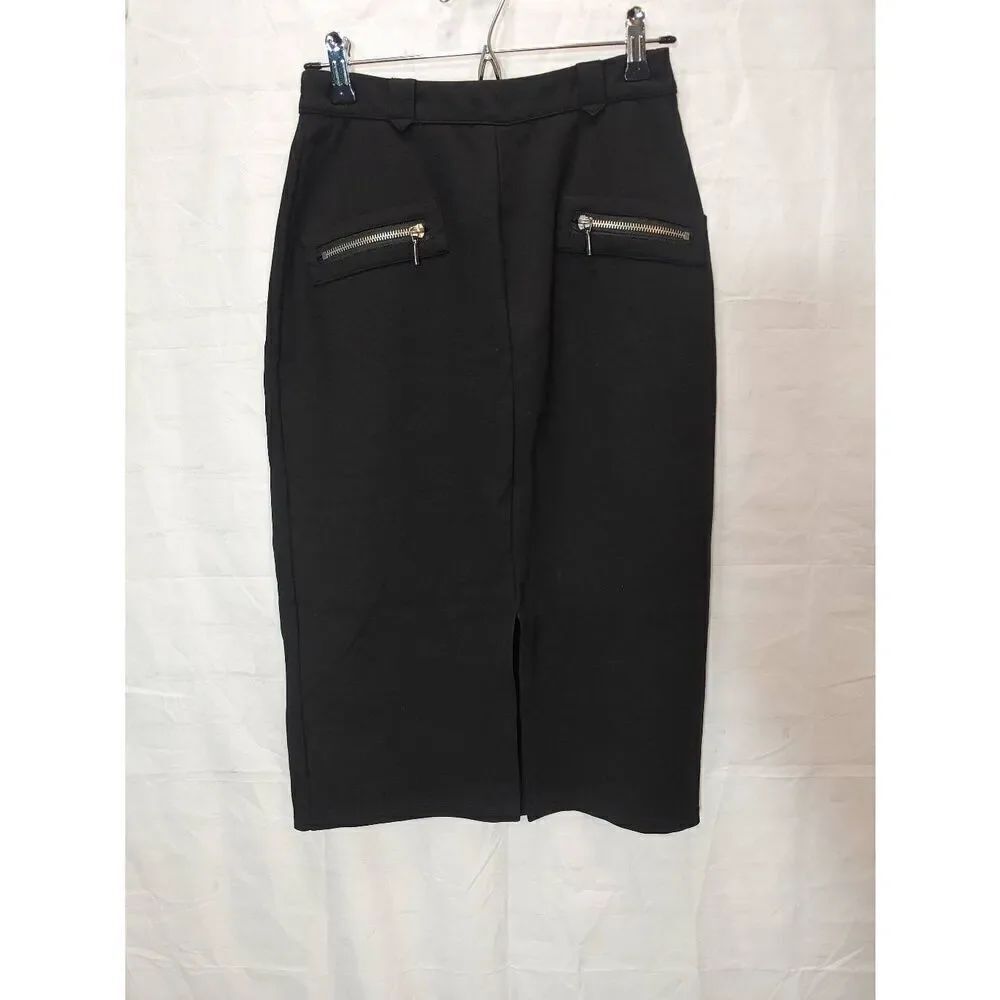 Colleen Lopez Women's Size 8 Black Woven Skirt